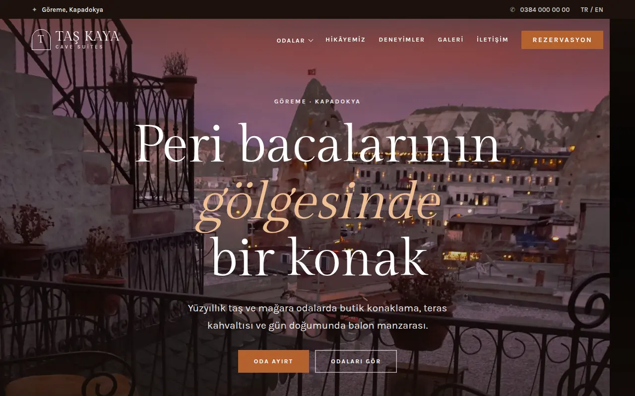 Butik Şehir Oteli Web Sitesi — Taş Kaya Cave Suites